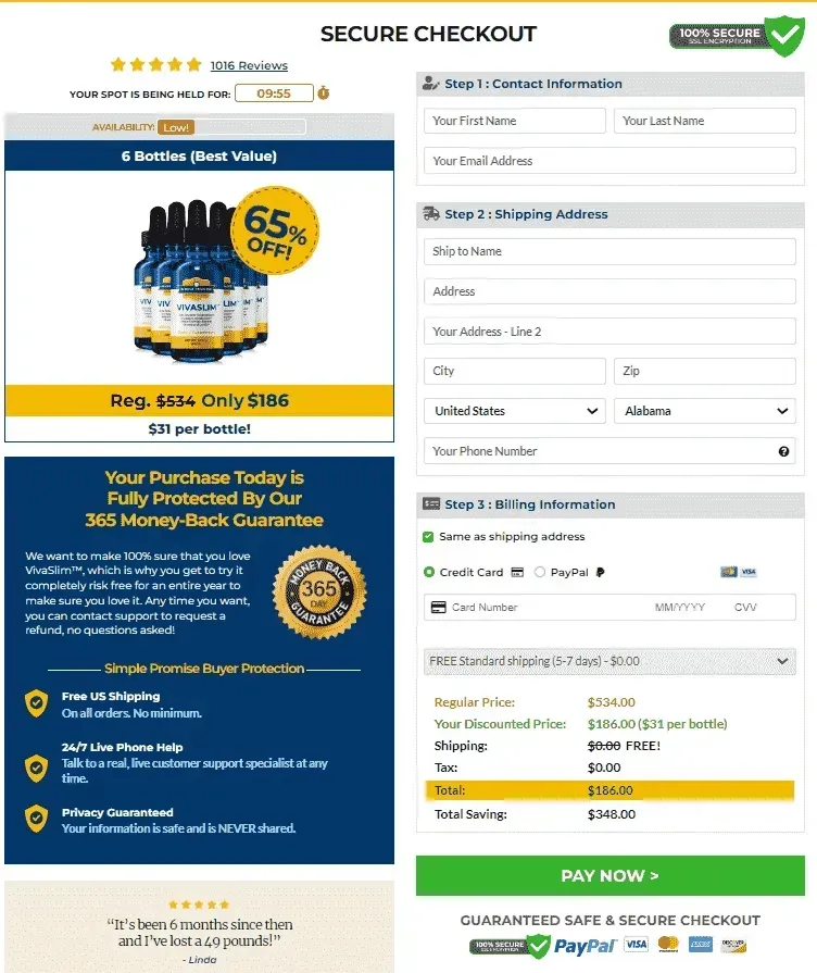 VivaSlim Checkout